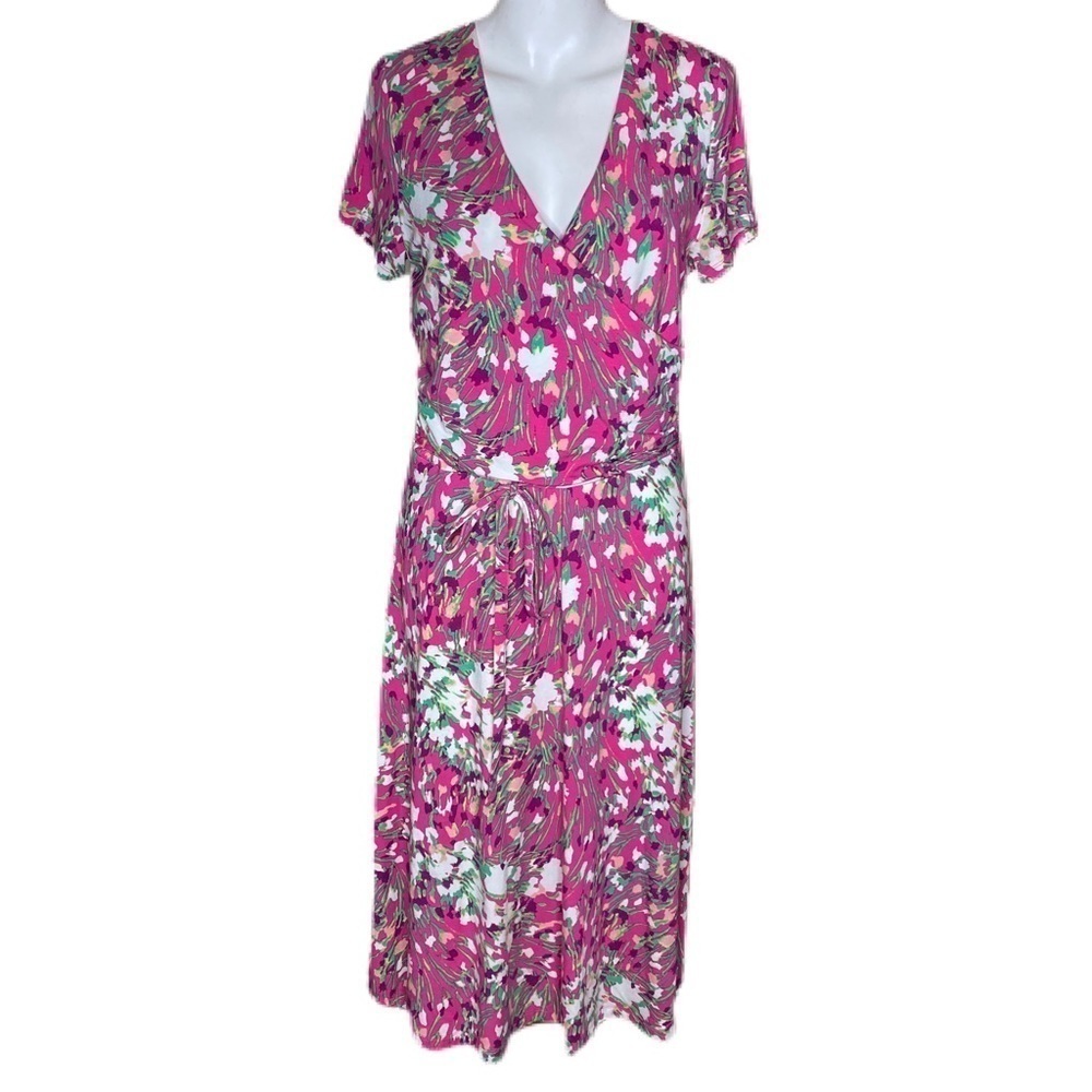 Lands End Dress Floral Pink Size 6-8 Tall